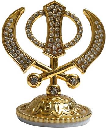 sacred style Sikh Khanda Decorative Showpiece  -  7 cm