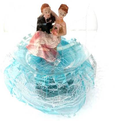 SAITEJGIFTS Rotating Musical Couple Dome/Musical Dancing Couple Figuring Gift. Decorative Showpiece  -  15 cm