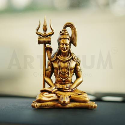 ARTARIUM Meditating Lord Shiva for Car Dashboard | Shiva Idol for Home Décor Decorative Showpiece - 9.9 cm
