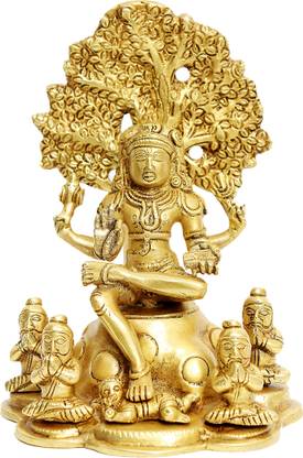 RACPREE Brass Lord Shiva Dakshinamurti /Dakshinamurthy Statue (7 x 5 x 4 Inches) Decorative Showpiece  -  18 cm