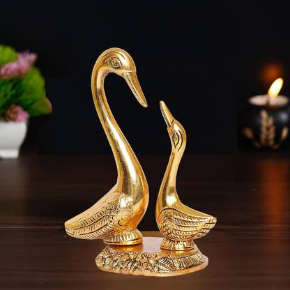 NOKTUS Metal Pair of Kissing Ducks (Love Bids), best gift items Decorative Showpiece  -  12 cm