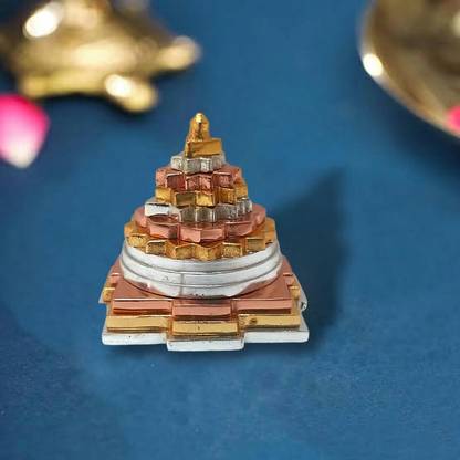 BRASS BLESSING Maha Meru Shree Yantra for Home Pooja Health Wealth Prosperity (223) Decorative Showpiece  -  4 cm