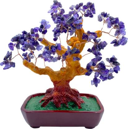 KRITILIFE Feng Shui Amethyst Natural Healing Crystal Tree 9 Inch for Good Luck, Wealth Decorative Showpiece  -  22.5 cm