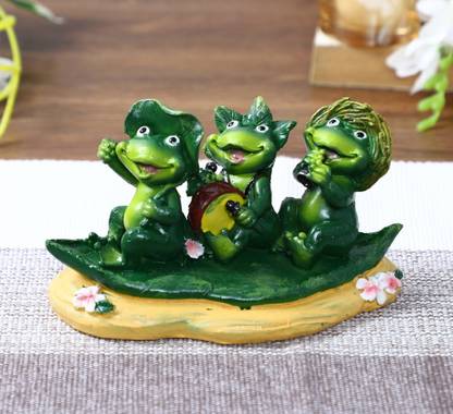 TIED RIBBONS Cute Frog Statue for Car Dashboard Accessories Decorative Showpiece  -  9.2 cm