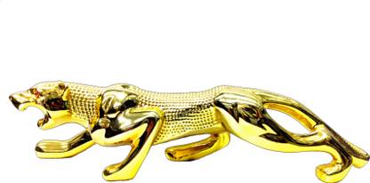 goshop Gold Plated Metal Panther Statue for Car Dashboard, Home/Office Table and Gift. Decorative Showpiece  -  25 cm