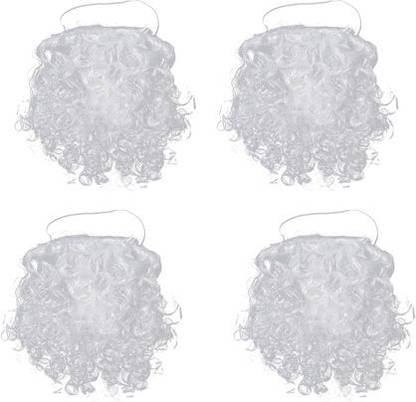 salvusappsolutions Santa Claus Beard/Moustache Set For Christmas, Set of 4 (White_6x6 Inch) Decorative Showpiece  -  15 cm
