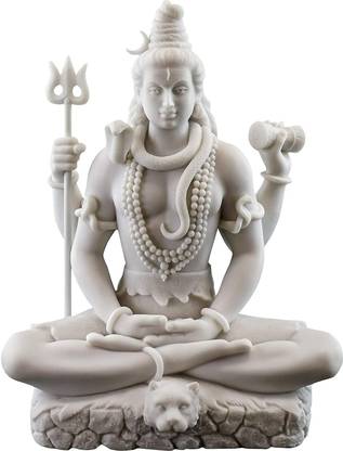 Mishtukocrafts Lord Shiva statue idol for home marble dust cold cast size 20cm for home decor Decorative Showpiece  -  20 cm