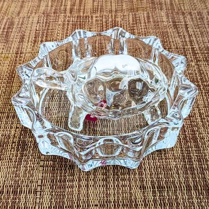 Cozzy Dera Glass Decorative Turtle Plate for Home/Office/Car Dashboard Glass Tortoise Plate Decorative Showpiece  -  12 cm