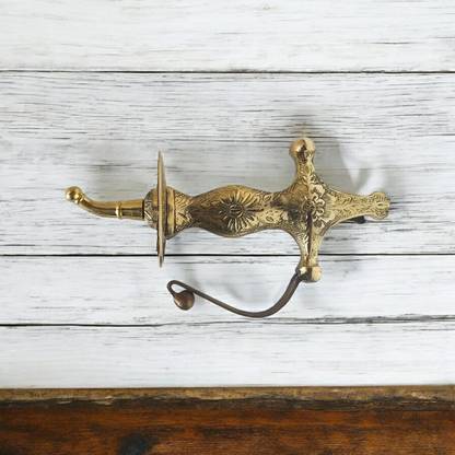 BRASS BLESSING Hand Carved Brass Sword Handle (3620) Decorative Showpiece  -  4 cm
