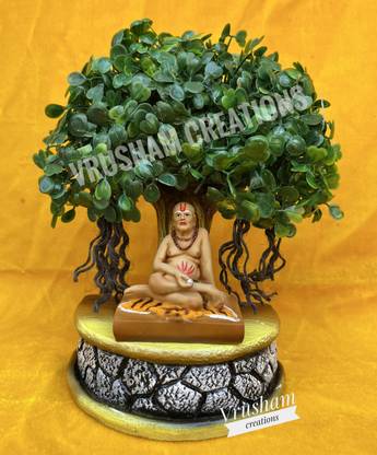 Vrusham Creations Shree Swami Samarth Tree with 3 inch Murti Decorative Showpiece  -  20 cm