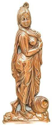 WEBELKART Beautiful Lady Rajasthani Paniharin Statue Standing Indian Lady Home & Diwali Decorative Showpiece  -  13.5 cm
