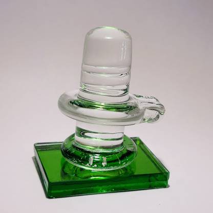 DWM Glass Crystal Handcrafted Shivling With Naag || Showpiece For Home, Temple &Car Decorative Showpiece  -  9 cm