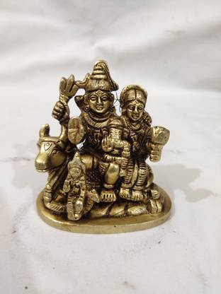 Anupam Agrawal Shiv Parivar Brass Decorative Statue, Religious Idol Showpiece, NandiShivparivar Decorative Showpiece  -  8.8 cm