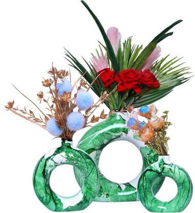 Flipkart SmartBuy Matte/Glossy Finish Round Shaped Flower Pot for Modern Gardens" Decorative Showpiece  -  15 cm