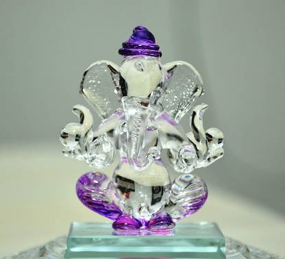 craftradhika Crystal ganesha Statue for car dashboard I Ganesh idol I Ganesha statue I Home Decor I Gifts for House warming I Decorative Showpiece  -  7 cm
