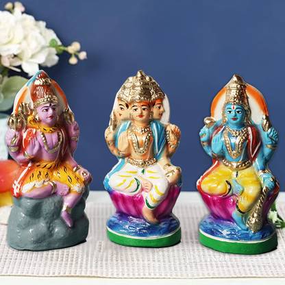 Puja N Pujari Trimurthi Navaratri Golu Dolls Set Decorative Showpiece  -  16 cm