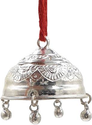 Sahiba Gems Silver Chattar with Attached Silver GhunghrooPooja items Decorative Showpiece  -  4 cm