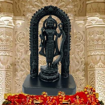 Digital Comm Resin Ayodhya Shree Ram Lalla Idol Beautiful Lord Rama Statue Figurine 7 Inch Decorative Showpiece  -  17.8 cm
