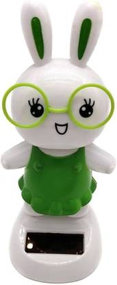 NISHKAM Solar dancing rabbit for car dashboard , table Decorative Showpiece  -  10 cm