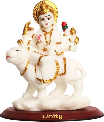 VOILA Durga Mata for Car Dashboard Decoration Idol Goddess Sherawali Statue Decorative Showpiece  -  8 cm