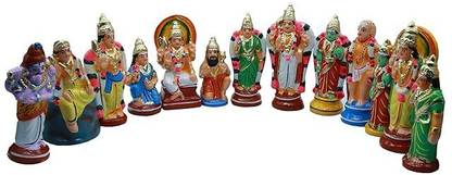 Mahita Collections Subramanya Swamy Temple Golu Dolls Set - Kolu Bommai Bommalu Set Decorative Showpiece  -  7 cm