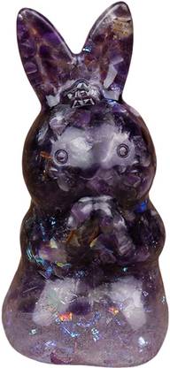 BNF Stone Bunny Sculpture Shop Desktop New Year Festive Rabbit Statues Figurines Decorative Showpiece  -  10 cm