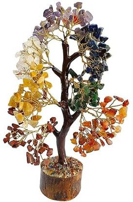 Dk trades Seven 7 Chakra Natural Healing Gemstone Crystal Bonsai Fortune Money Tree Decorative Showpiece  -  5 cm