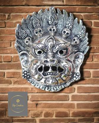 Viyu Creations Mahakal Face Mask Negative Energy Remover Nazar Battu Evil Eye Protector Decorative Showpiece - 14 cm