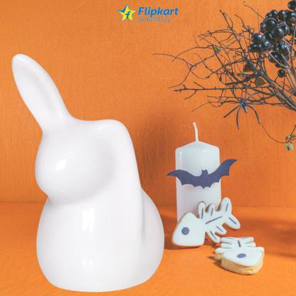 Flipkart SmartBuy FSB White Unique Cute Rabbit PO1 Decorative Showpiece  -  11 cm