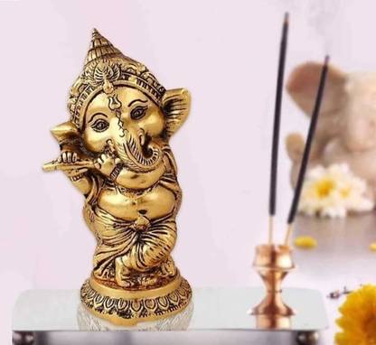 LABHCART Ganesh Idol for Car Dashboard Pooja Murti Decorative Decorative Showpiece  -  10 cm