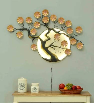 Sandhya Craft SUN MOON TREE LED WALL DECOR Dimension: (46*2.5*30.5 INCH) Decorative Showpiece  -  77.47 cm