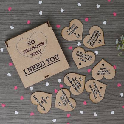 Dinine Craft 20 Reasons Why I Need You Message Box Greeting Card,Message Pills Gift Set Decorative Showpiece  -  12 cm