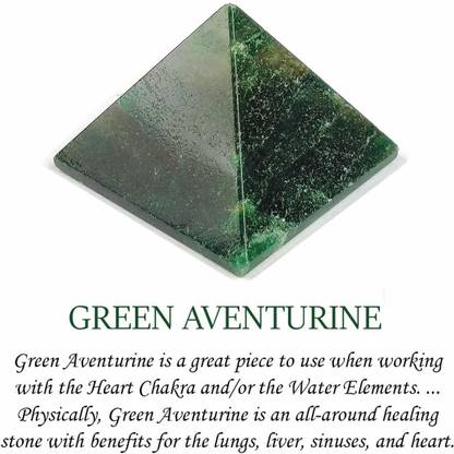 CRYSTU Green Aventurine Pyramid Natural Crystal Pyramid 30-35 mm Reiki Healing Stone Pyramid For Vastu Correction And Increase Energy Decorative Showpiece - 3 cm