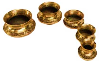 MiiArt Handmade Handicraft Items, .Brass Antique (size-13 cm) 1 Pack in 5 pcs. Decorative Showpiece - 11 cm