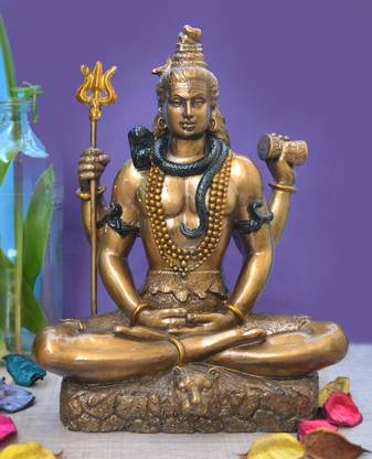 soni craft Bronze Shiv Ji Idol Statue I Lord Shiva Statue I Home Decor Shiv Ji I Shivratri Decorative Showpiece  -  7.87 cm