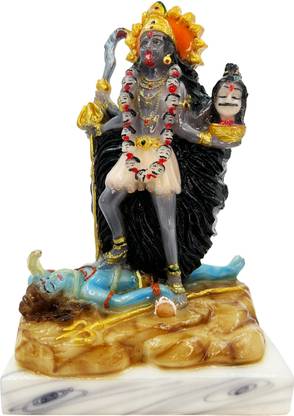 TheDecorCulture Marble Kali Mata Murti for Pooja (Size : 18 x 12 x8 Cms)-Black Decorative Showpiece  -  12 cm