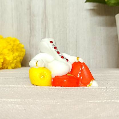 Peachy Perx Relaxing Ganesha idol for dashboard Decorative Showpiece  -  8 cm