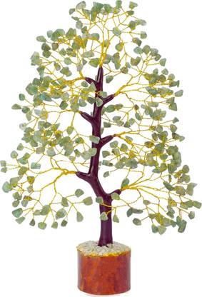 CFC Green Jade Chakra Tree of Life Crystal Tree for Positive Energy Feng Shui Home Decorative Showpiece  -  13 cm