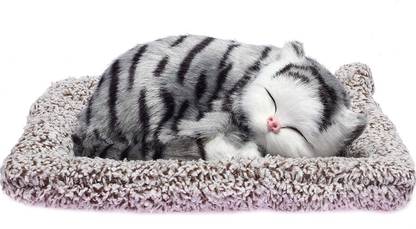 VE AND YOU Car Dashboard Soft Sleeping Cat Home Decorative Showpiece  -  6 cm