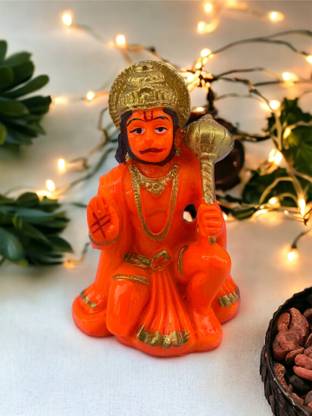 Walleaf Hanuman Ji Murti for Car Dashboard Showpiece Figurine Decorative Showpiece  -  8 cm