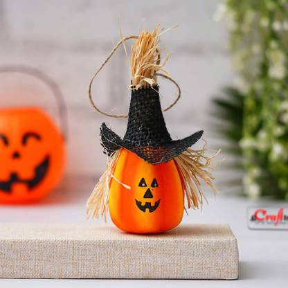 eCraftIndia Halloween Decorative Pumpkin Decorative Showpiece  -  16 cm