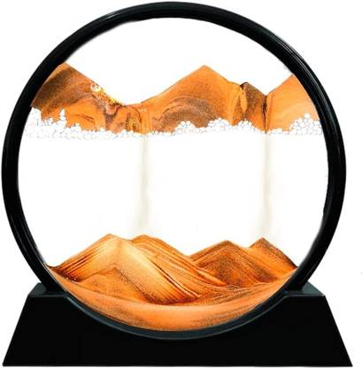 WOLBLIX Moving Sand Art Picture 3D Deep Sea Sandscape, Round Frame Display Decorative Showpiece  -  12 cm