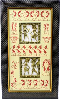 The artisanworkshop Handmade Dokra art wall hanging frame,wall decor,wall art Decorative Showpiece  -  32 cm