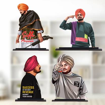 3DHUB Siddu Moosewala 3D Photo Decorative Showpiece  -  10 cm