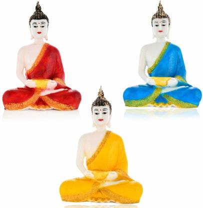maviss fashion Good Luck Vastu-fengshui Decorative Tea-light Buddha Diya Samadhi Decorative Showpiece  -  22 cm