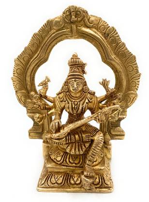 Bhunes Brass Raj Matangi Idol Raja Matangi Mahavidyas Saraswathi Matangini Decorative Showpiece  -  16 cm
