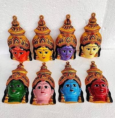 Puja Celebrations Ashtalakshmi Devi Faces 8 inches (Set of 8 pcs) Decorative Showpiece  -  20 cm