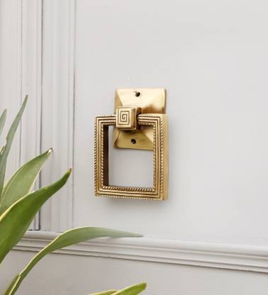 Two Moustaches Brass 4 Inches Square Towel Holder Decorative Showpiece  -  13.7 cm