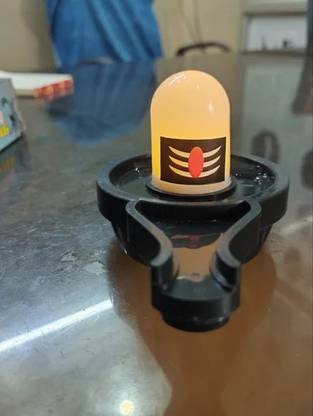 Tayal Pooja Mandir Water Sensor Shiva Lingam Home Temple Decor LED Shivling Decorative Showpiece  -  2 cm