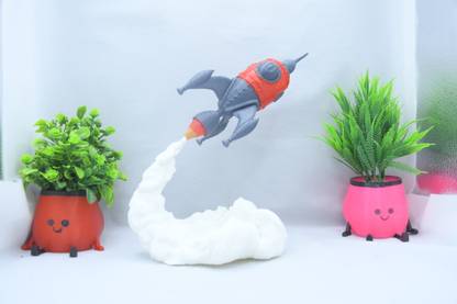 MFC SPACE ROCKET WITH FLAMES Decorative Showpiece  -  10 cm